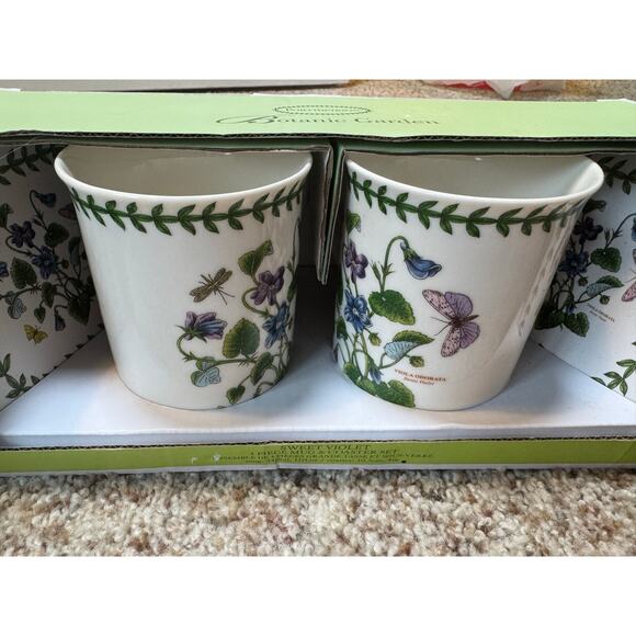 Portmeirion Botanic Garden Sweet Violet 4 Piece mug & coaster Set; Porcelain - Picture 2 of 11